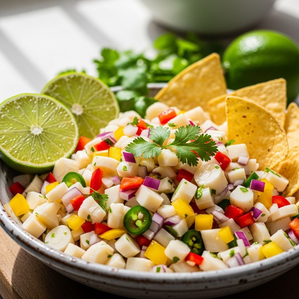 A crisp blend of tropical flavor and fresh veggies elevates every chip or taco bite.