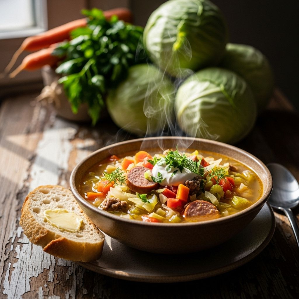 Hearty Cabbage Soup Recipe: Healthy & Delicious A forgiving, adaptable recipe that nourishes and satisfies with every cozy spoonful.