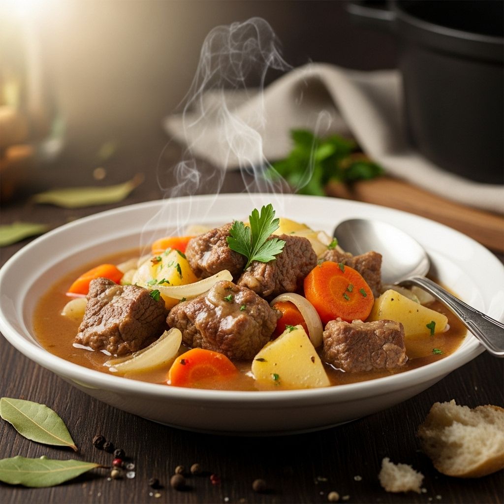 Tender lamb and hearty roots combine in a slow-simmered broth for kitchen comfort.
