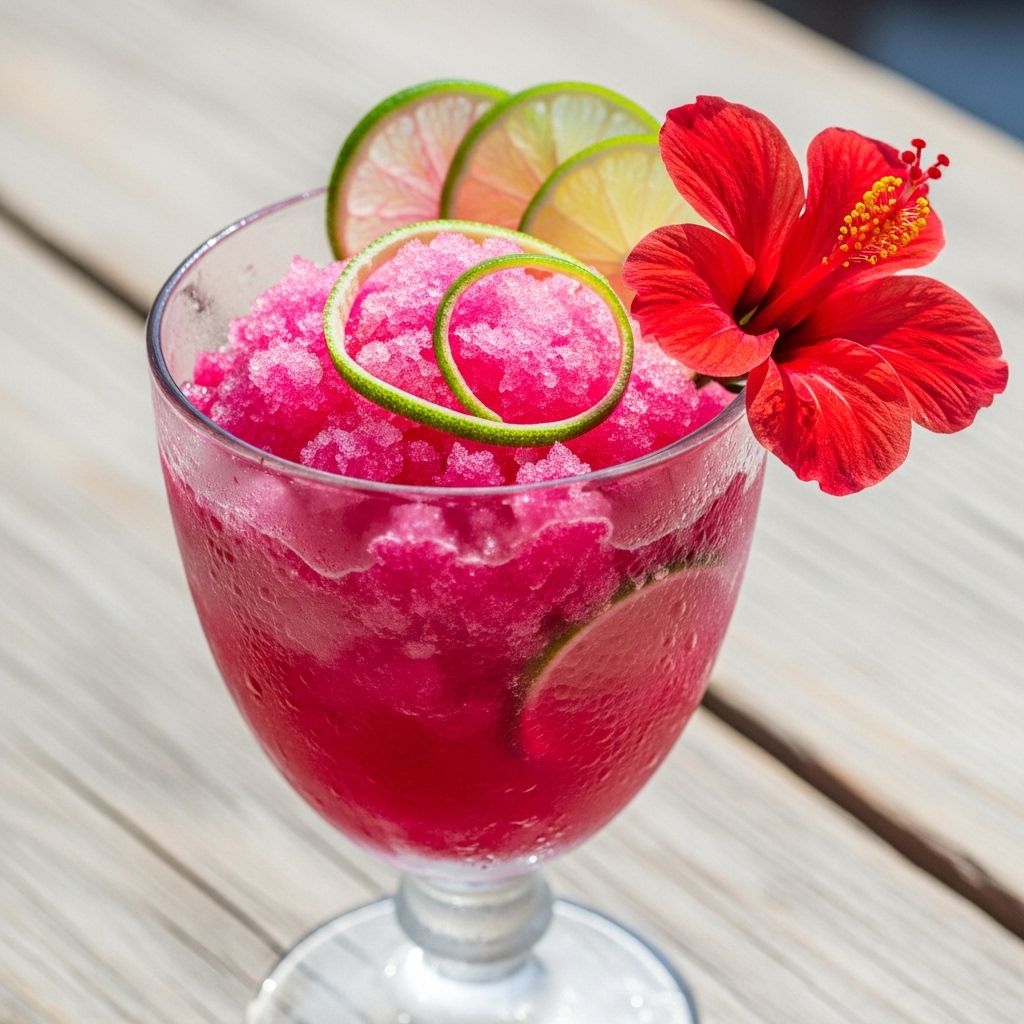 Discover how to make a vibrant, antioxidant-rich hibiscus-lime granita, blending floral flavors and tangy zest into the perfect frozen treat.