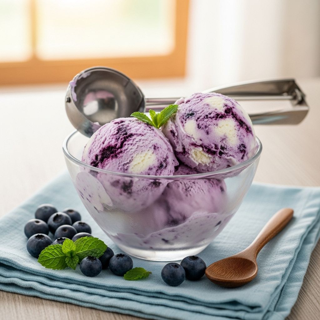 A lush custard swirled with vivid compote delivers a perfectly creamy summer treat.