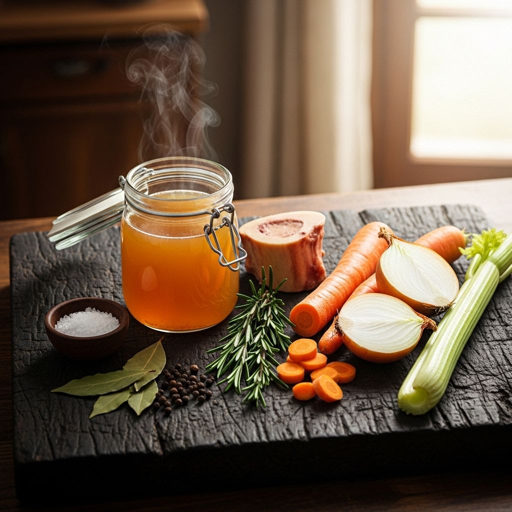 Create nourishing bone broth at home with easy instructions, tasty variations, and nutritional insights for healthy cooking.