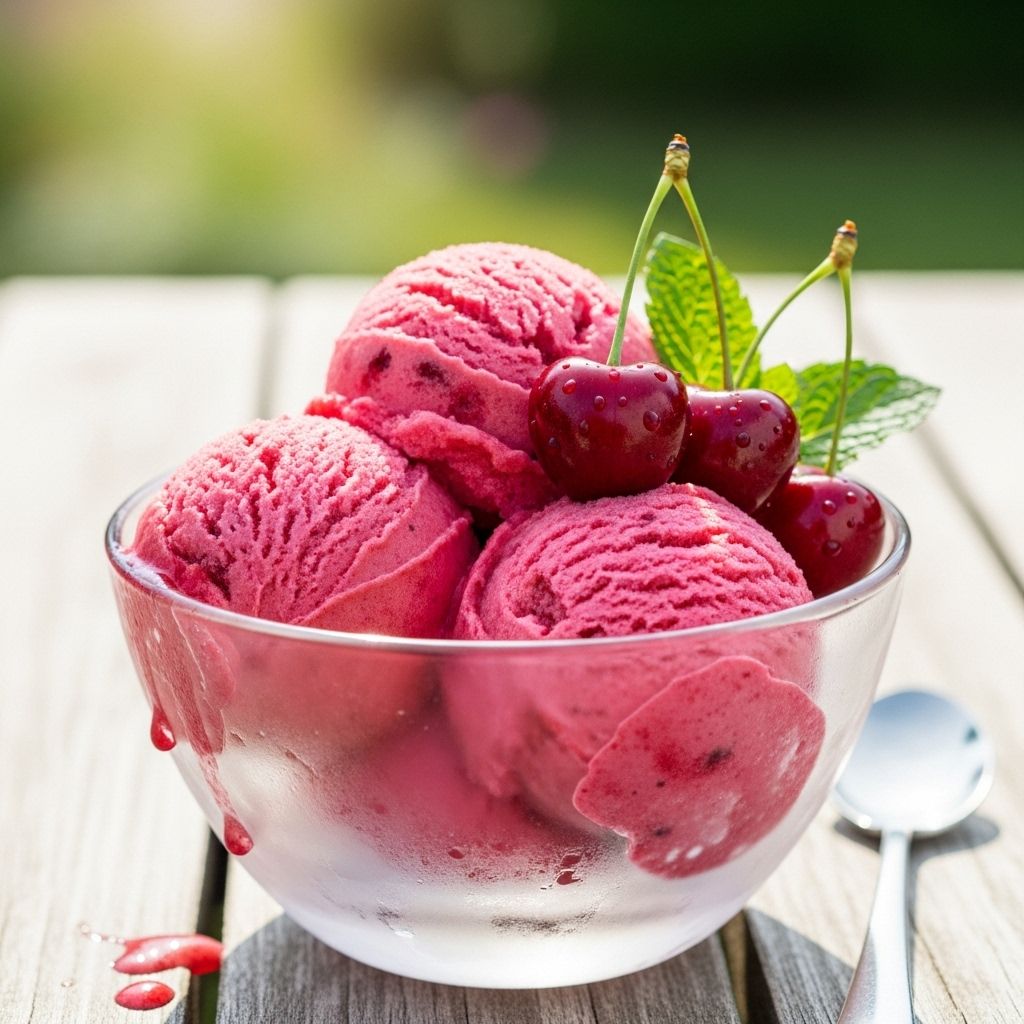 Homemade Cherry Sherbet Recipe: A Bright, Sweet Scoop of Summer A naturally tangy, creamy treat that celebrates ripe fruit and simple ingredients.