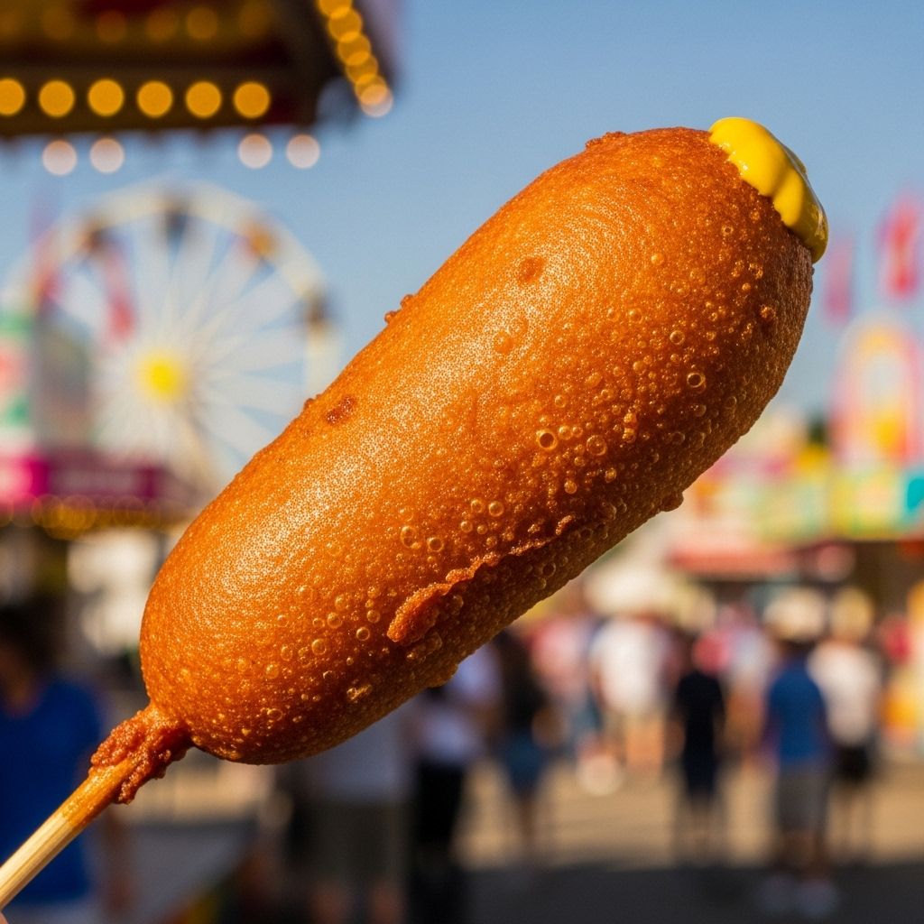 Experience the joy of golden batter and juicy hot dogs with every homemade bite.