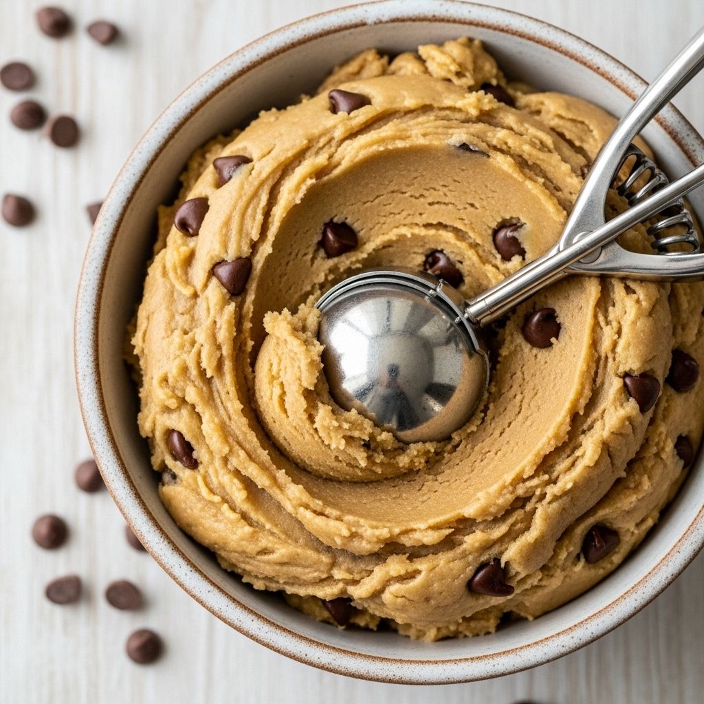 Indulge in nostalgic raw cookie dough with heat-treated flour and endless mix-in options.