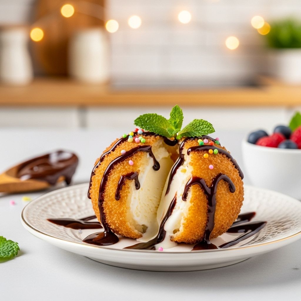A golden, spiced shell encases a smooth frozen center for an unexpected texture contrast.