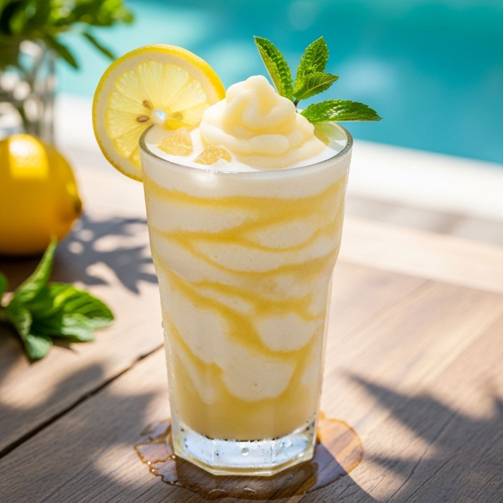 Tart lemon zing meets ice-cold velvet for a blissful twist in every refreshing sip.
