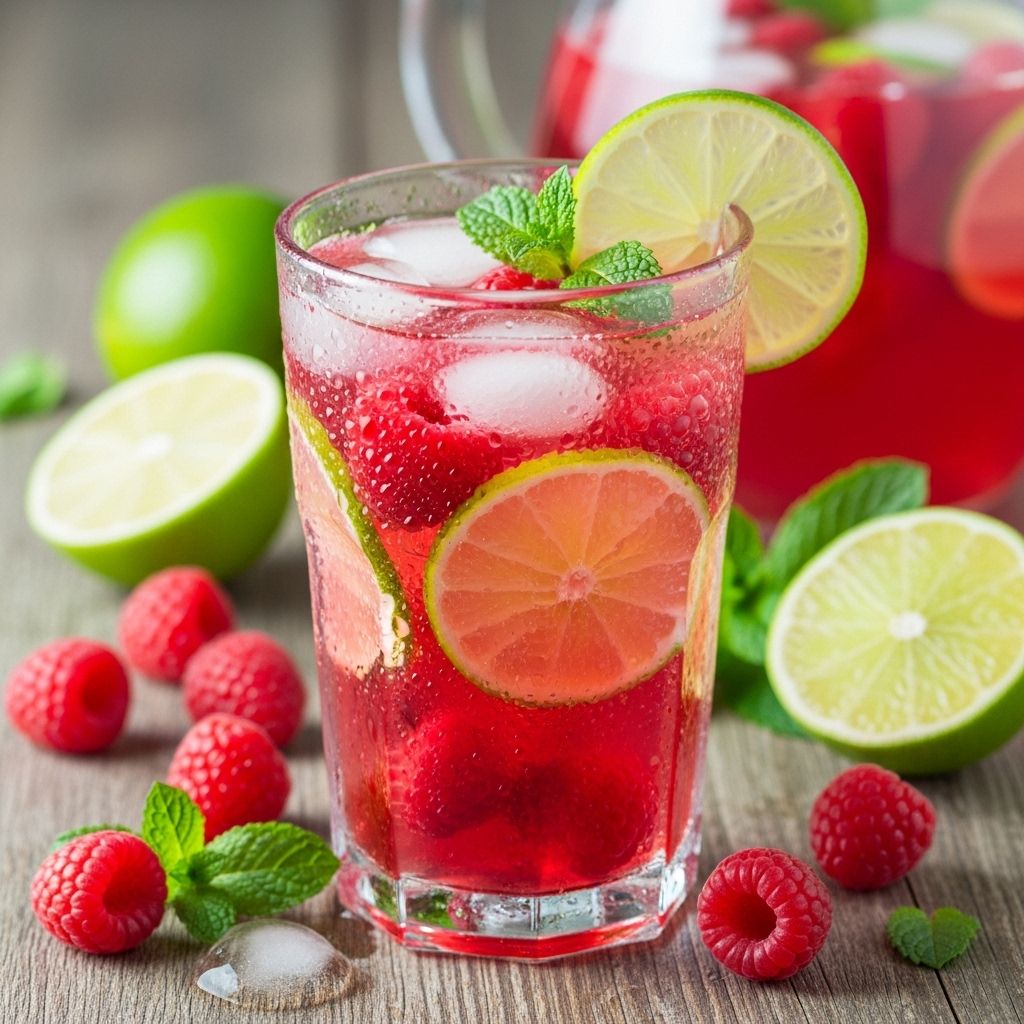 A vibrant cooler balancing sweet berries and tangy lime for a refreshing twist.