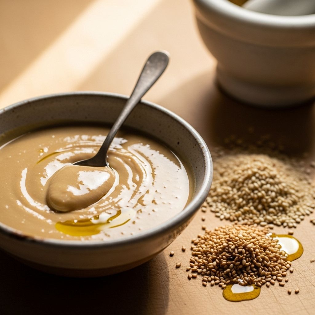 Elevate your meals with perfectly textured tahini crafted from simple kitchen staples.