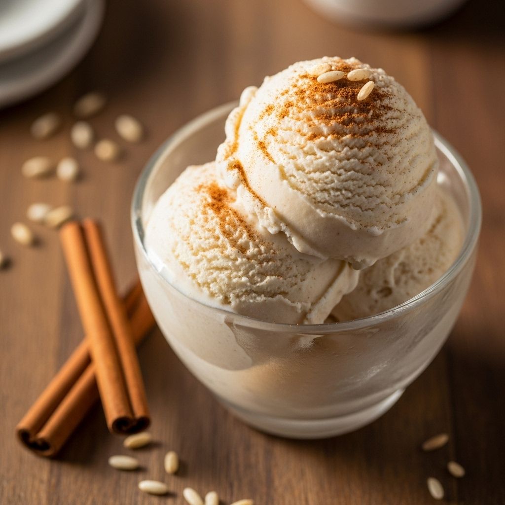 A smooth dessert inspired by a classic rice and spice blend, a treat for cinnamon fans.