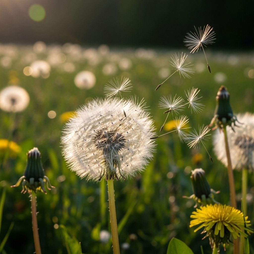 Explore the adaptive strategies dandelions use to sense their environment and optimize seed dispersal for survival.