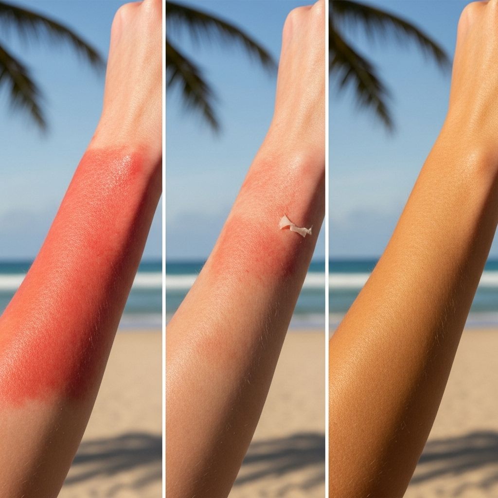 Uncover the timeline, symptoms, treatment, and prevention strategies for every type and severity level of sunburn.