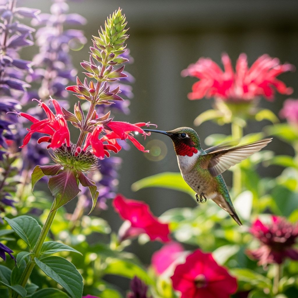 Create a vibrant, hummingbird-friendly garden with expert tips for food, shelter, nesting, and year-round beauty.