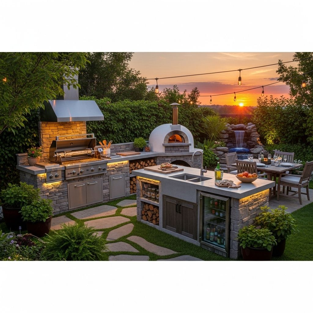 Craft an al fresco cooking area that balances durability, style, and effortless entertaining.