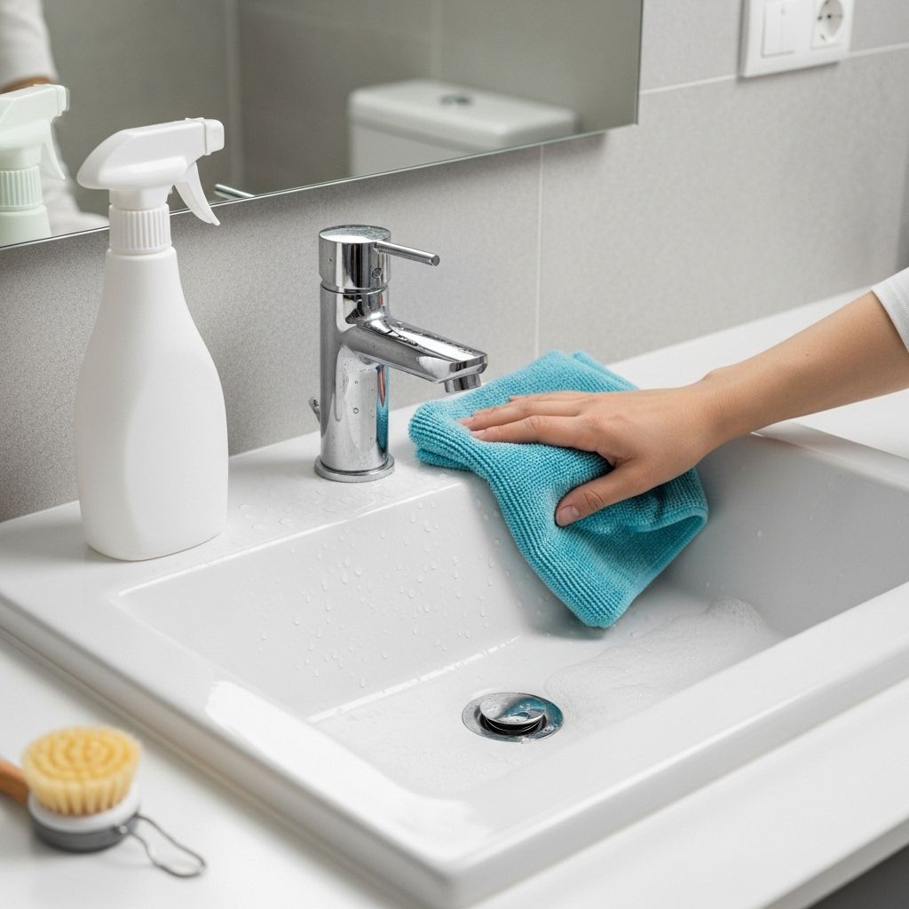 Cleaning hacks that remove soap residue, hard water stains, and protect sink finishes.