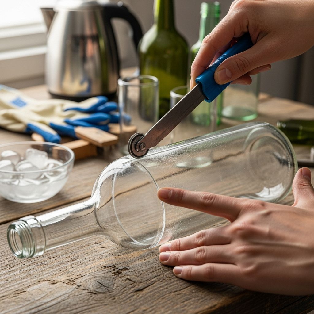 Transform empty containers into chic decor with careful scoring and smooth safe edges.