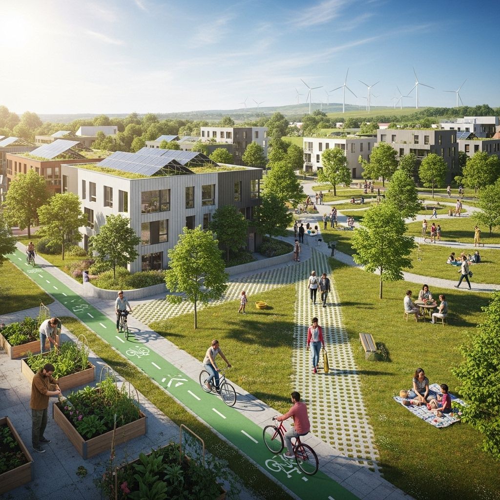 Building sustainable neighborhoods by prioritizing green design, community needs, and ecological impact.