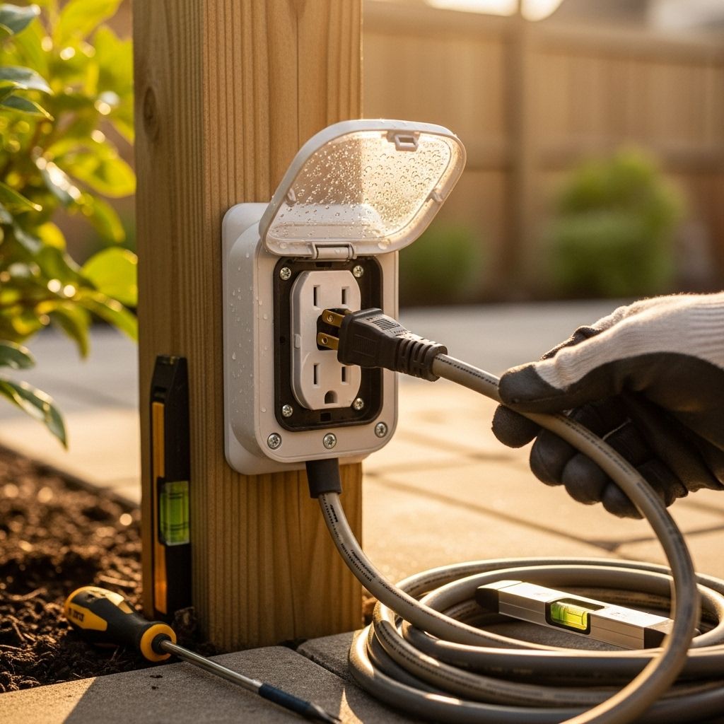 Durable, weather-resistant wiring transforms your patio into a fully powered living space.