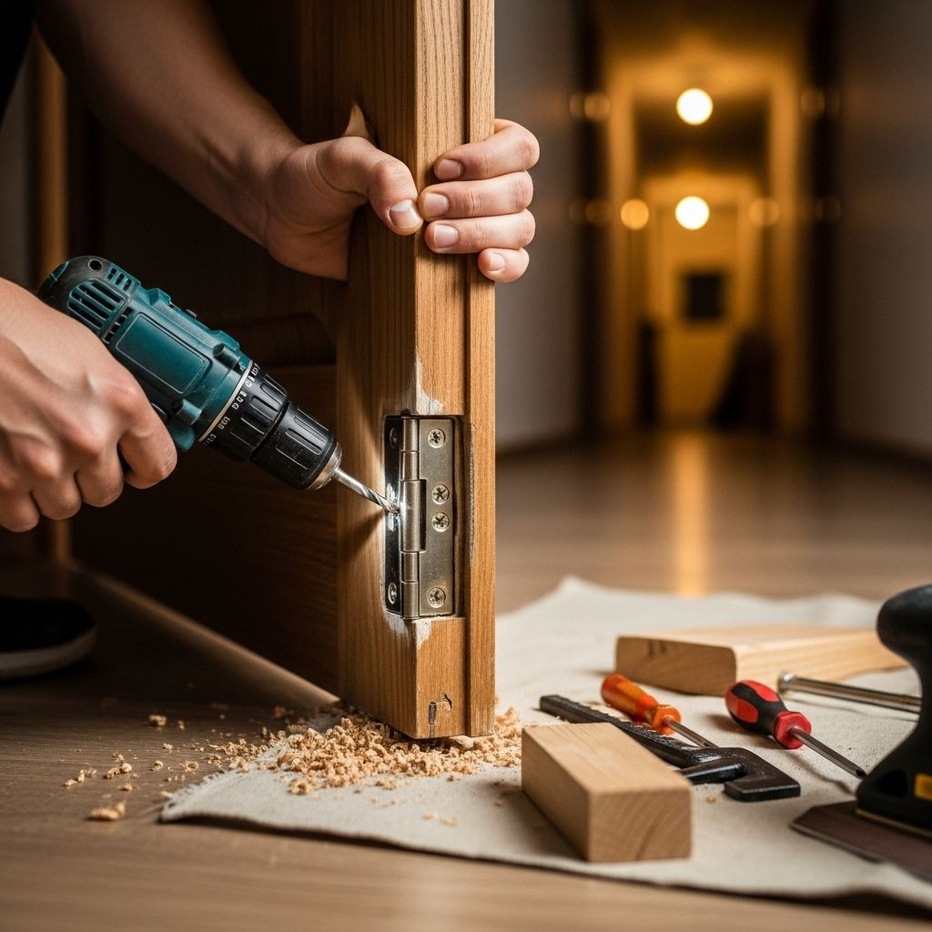 Practical home repairs eliminate sticking doors, ensuring every entrance opens freely all year long.