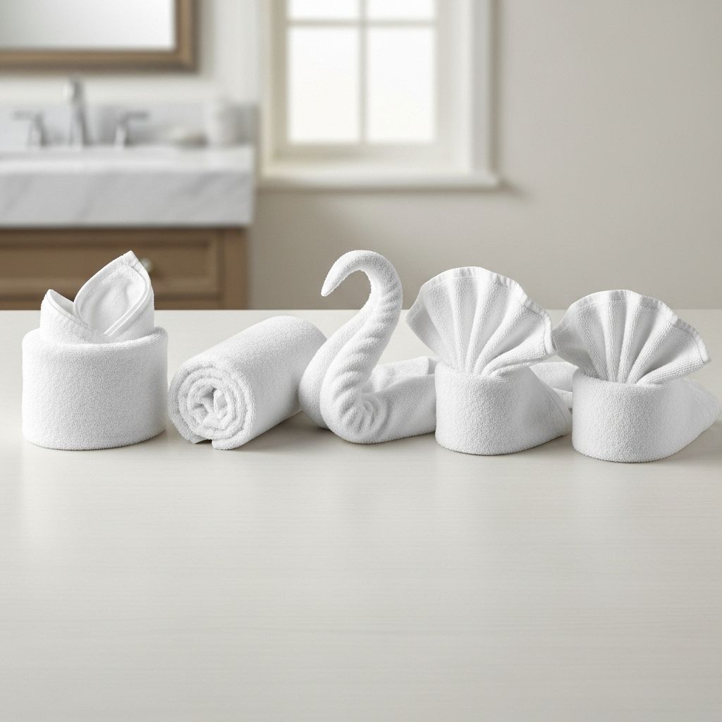 Streamline towels into neat, inviting stacks that enhance both function and style.