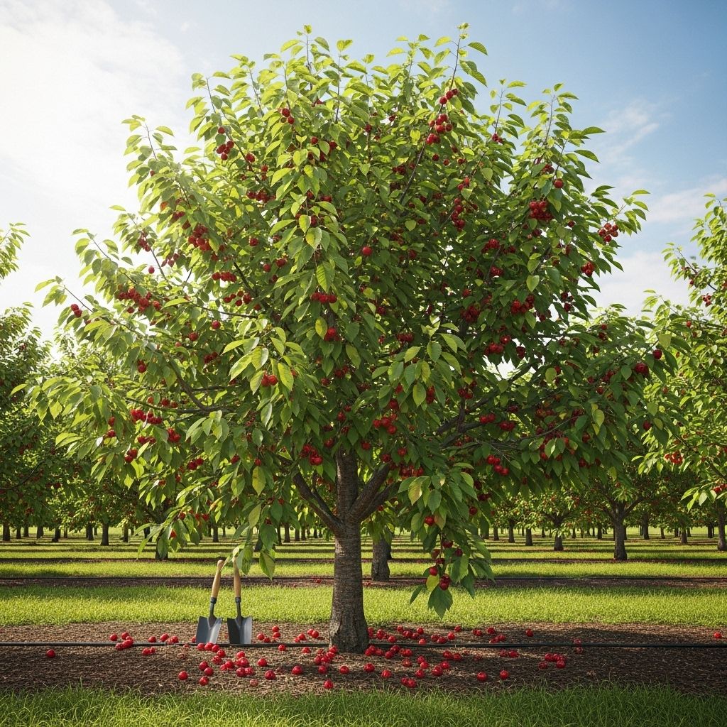 Vibrant spring blossoms pave the way for a bountiful harvest of ripe, sumptuous cherries.