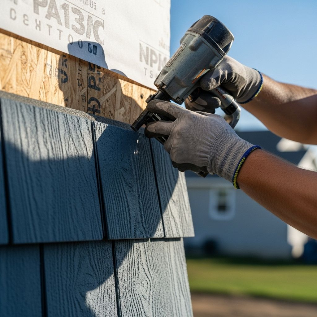 Precision in layout, nailing, and finishing creates a durable, weather-resistant facade.