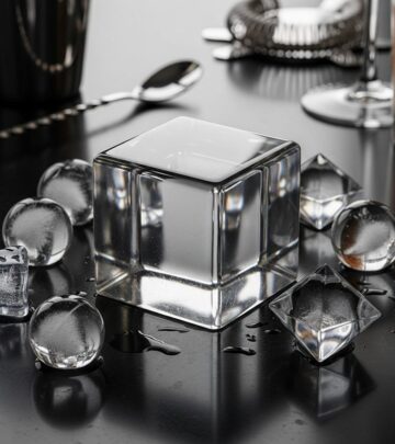 See-through blocks melt slowly to chill drinks without watering down vibrant flavors.