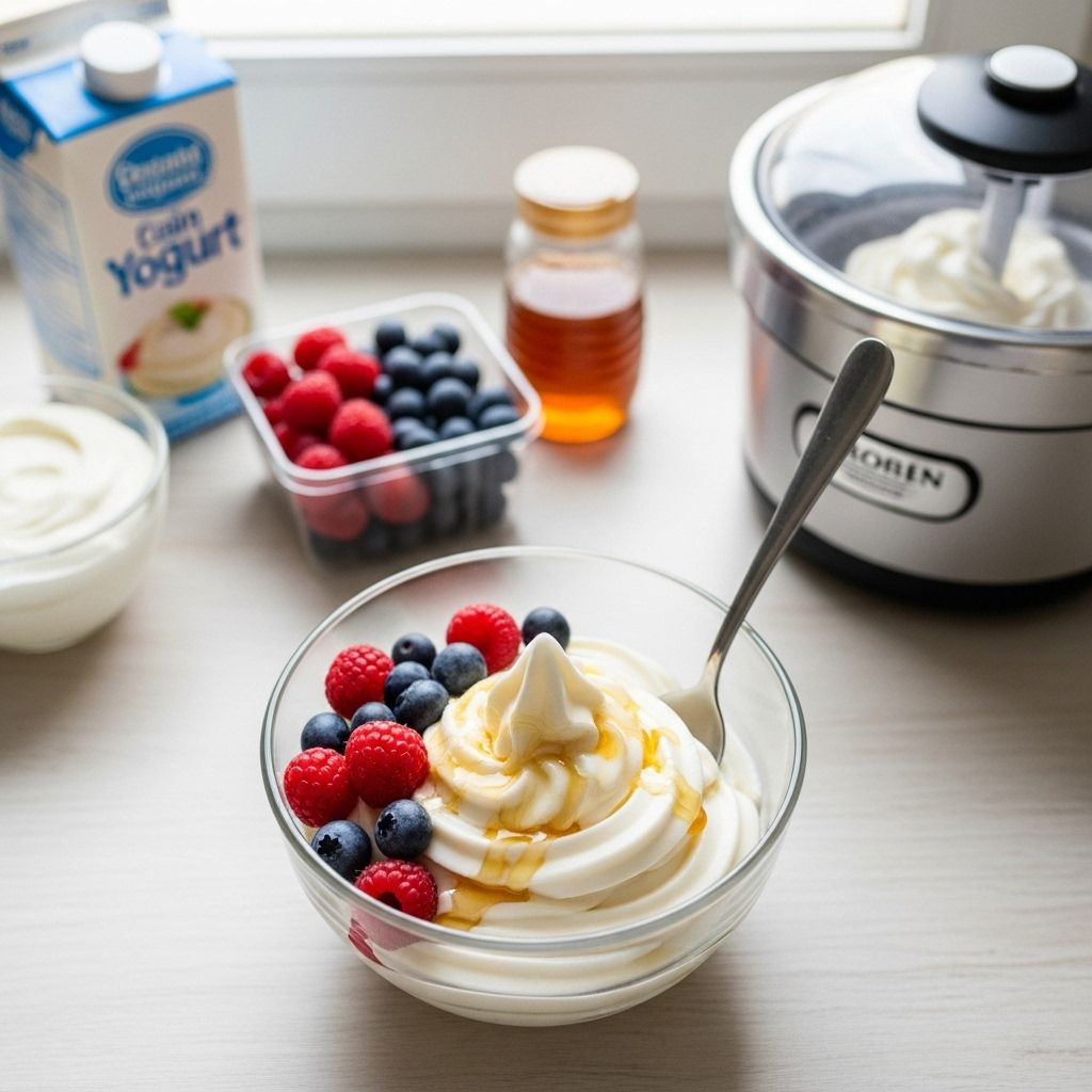 Straining and flavoring transform regular dairy into a smooth, probiotic-packed dessert.