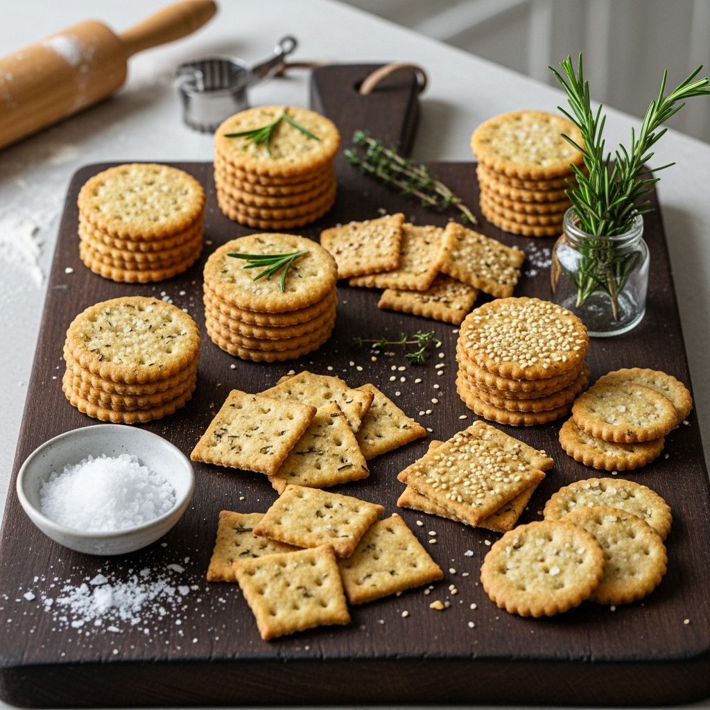 Customize your crackers with herbs, seeds, and cheeses for endless snacking possibilities.