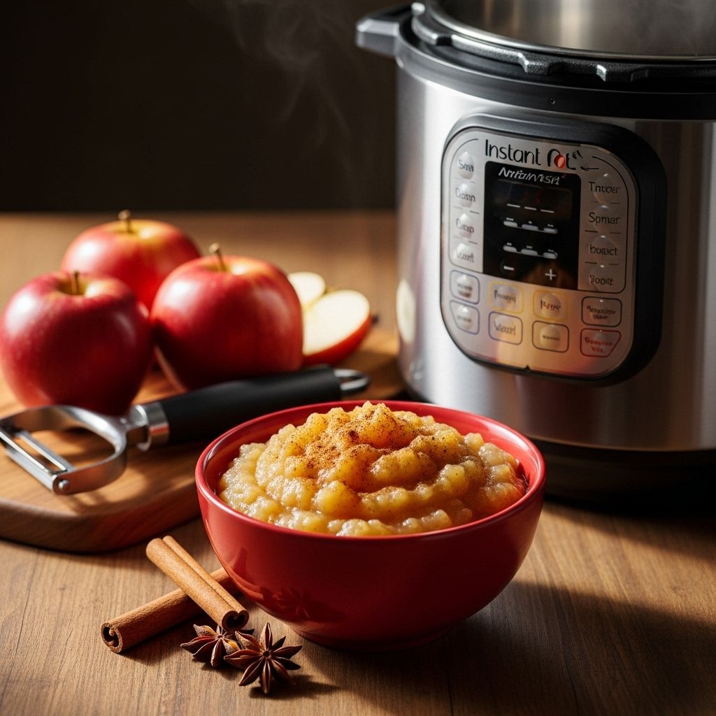 Enjoy the cozy aroma of gently cooked apples and spices filling your home.