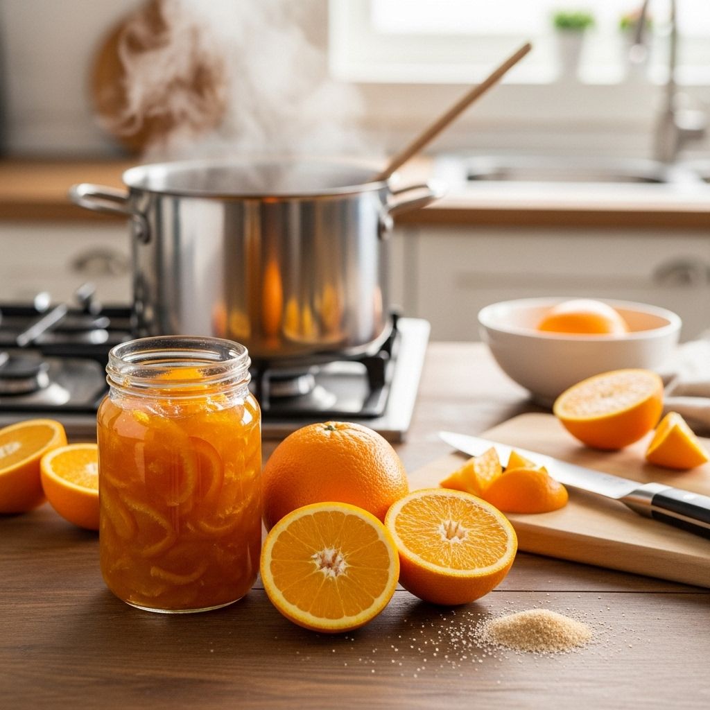 A zesty, bittersweet spread that preserves the glow of fresh citrus in every jar.