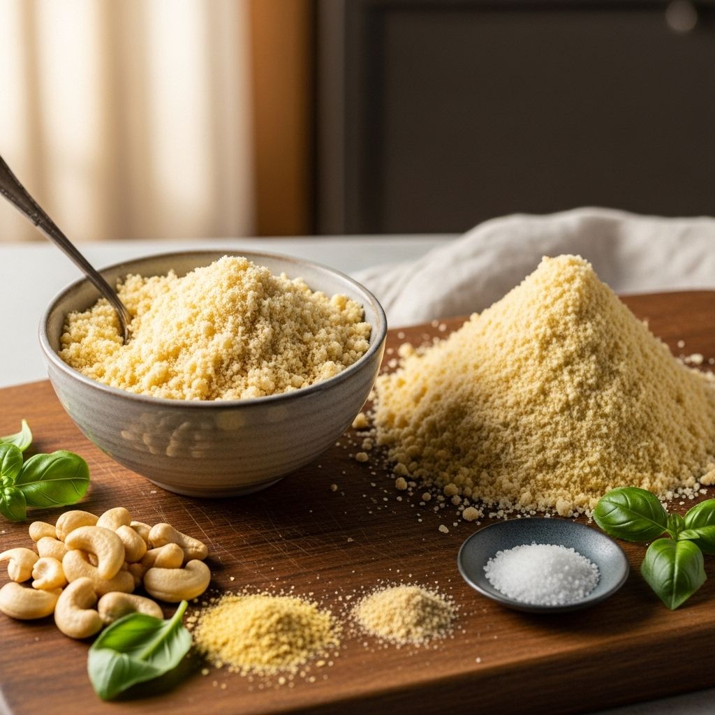 A creamy, nutty sprinkle that elevates pastas, salads, and more with effortless flavor.
