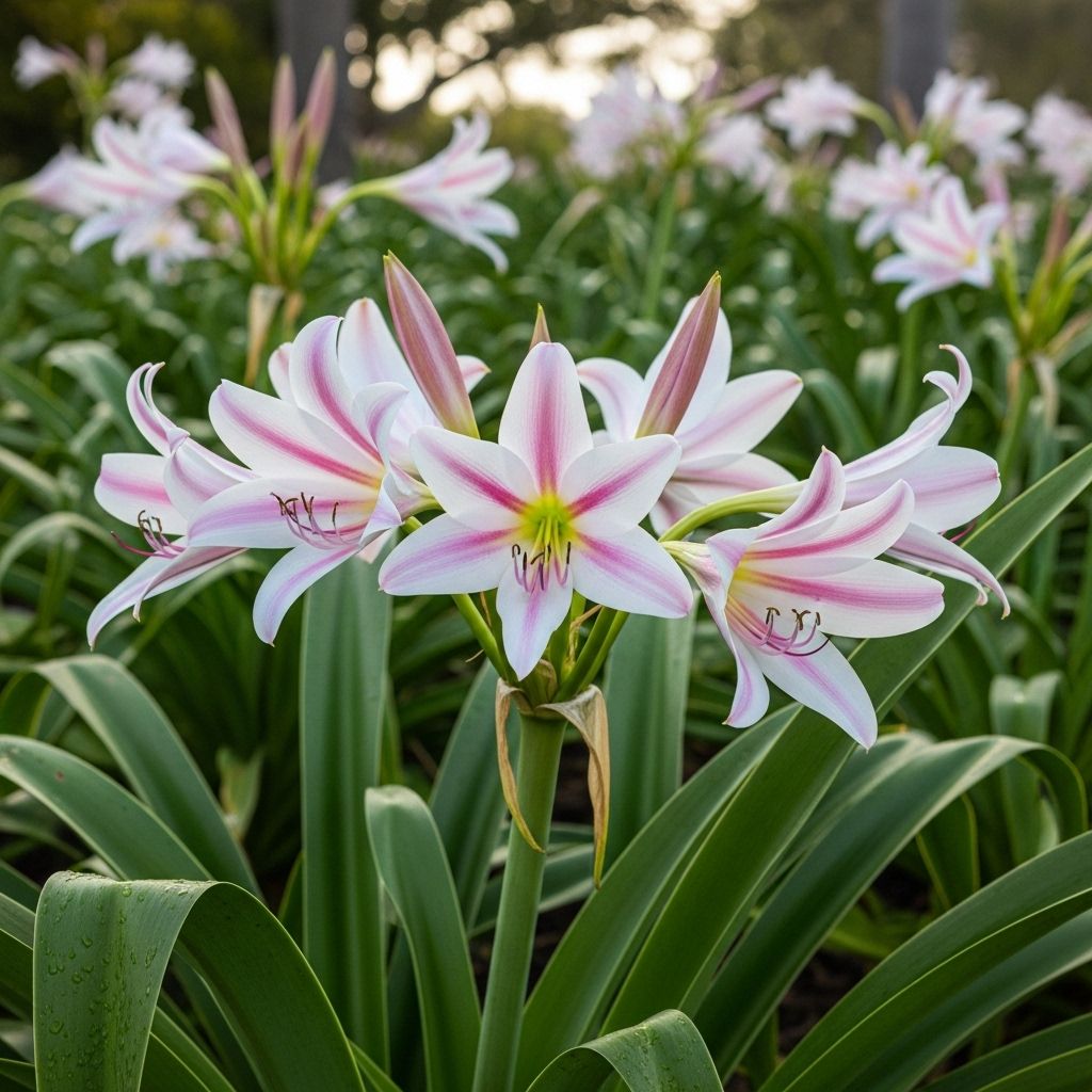 Upkeep and safety advice for crinum lilies ensures striking displays without risk.