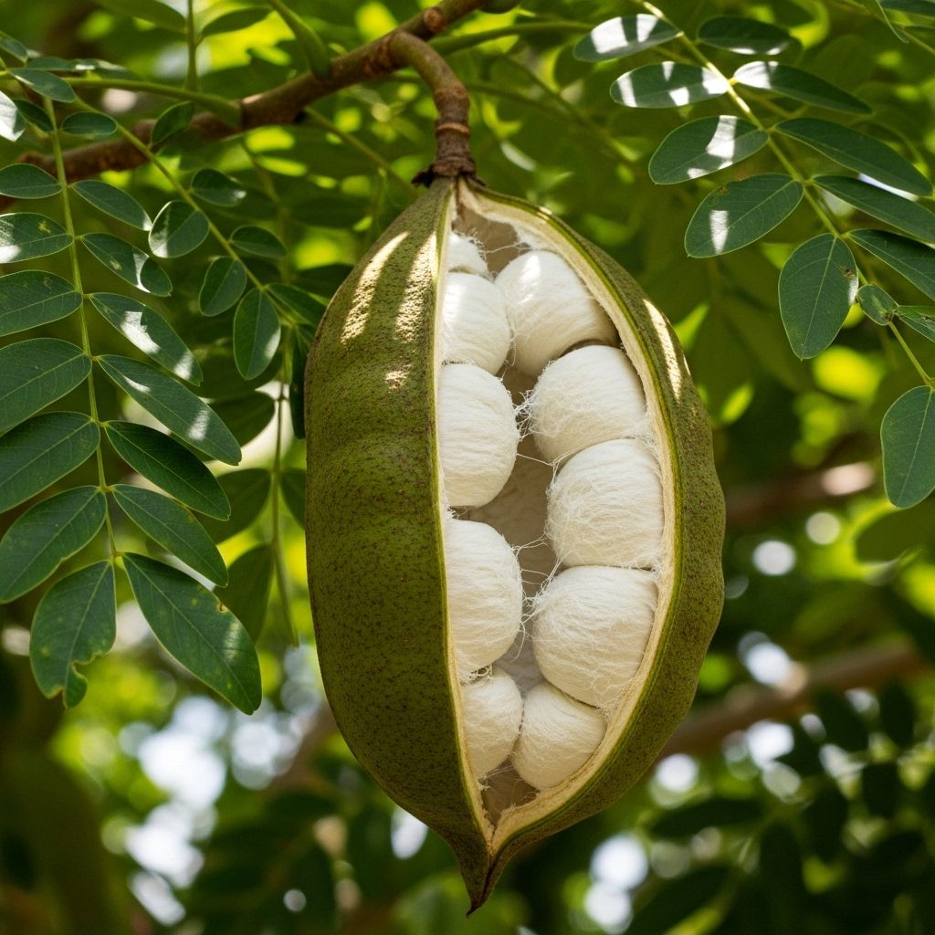 Enjoy a fast-growing canopy tree that enriches soil and produces vanilla-like fruit pods.