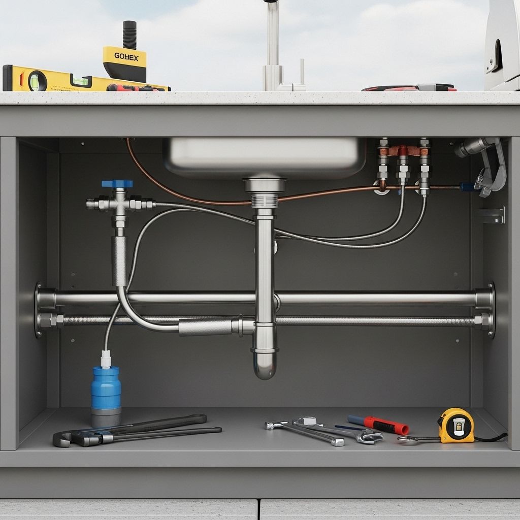 Turn your backyard into a functional cooking area with reliable water and gas hookups.
