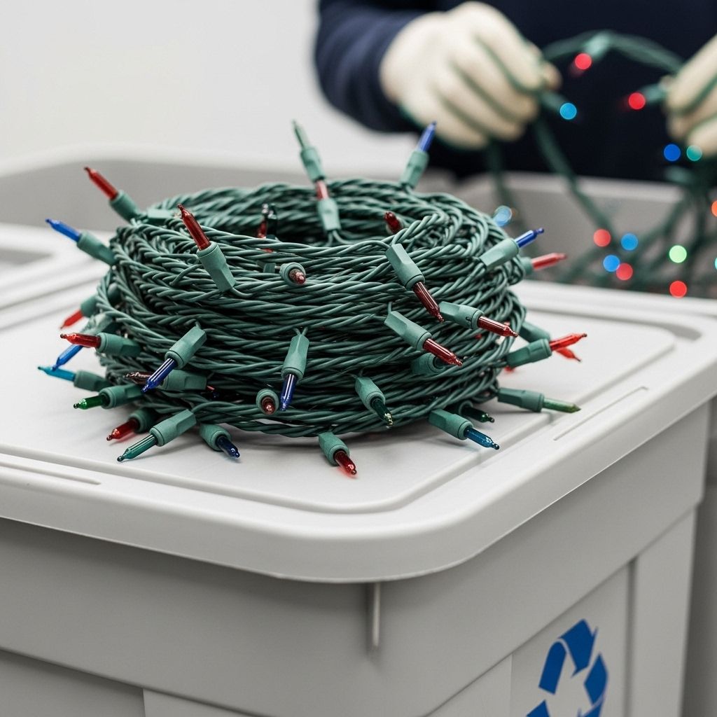 How to Recycle Christmas Lights Responsibly A comprehensive guide to sustainable disposal, recycling, and creative reuse for holiday string lights and decorations.
