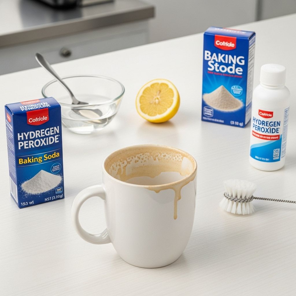 Gentle, everyday ingredients can erase stubborn tannin stains for mugs that shine anew.