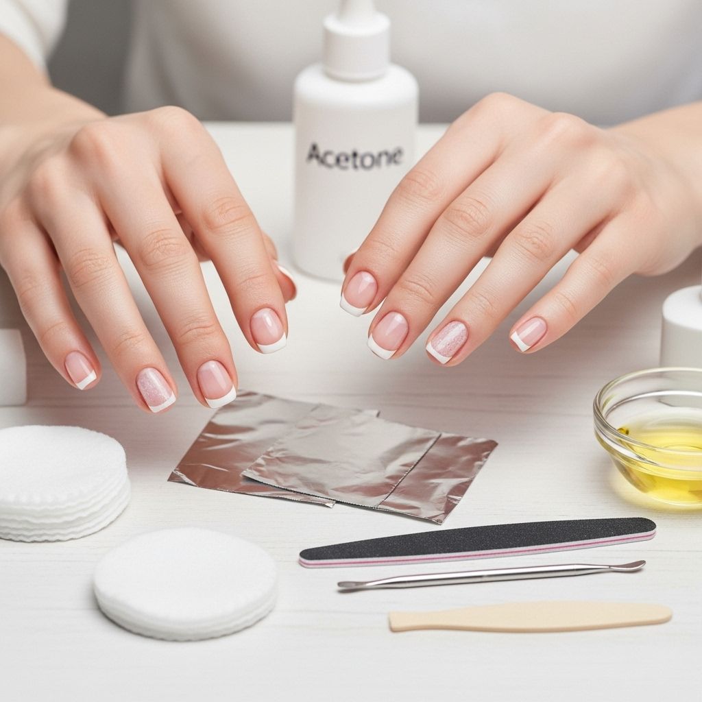 How to Easily Remove Gel Nail Polish Safely at Home A complete expert guide to removing gel nail polish at home without damaging your natural nails, featuring step-by-step pro tips and aftercare advice.