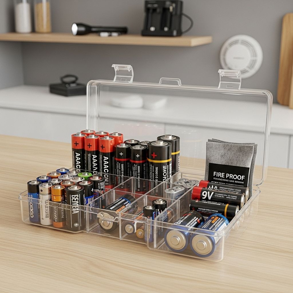 Keep power cells organized to prevent leaks and corrosion hazards around your devices.
