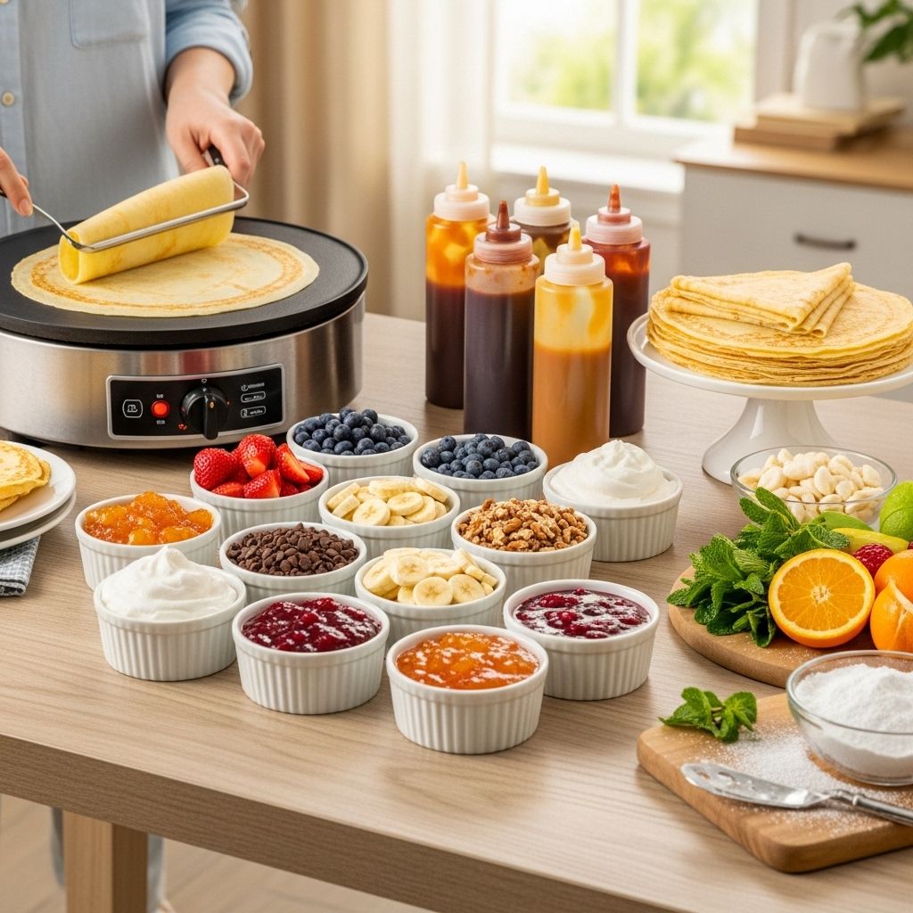 Thin pancakes become a canvas for sweet and savory creations that spark conversation.