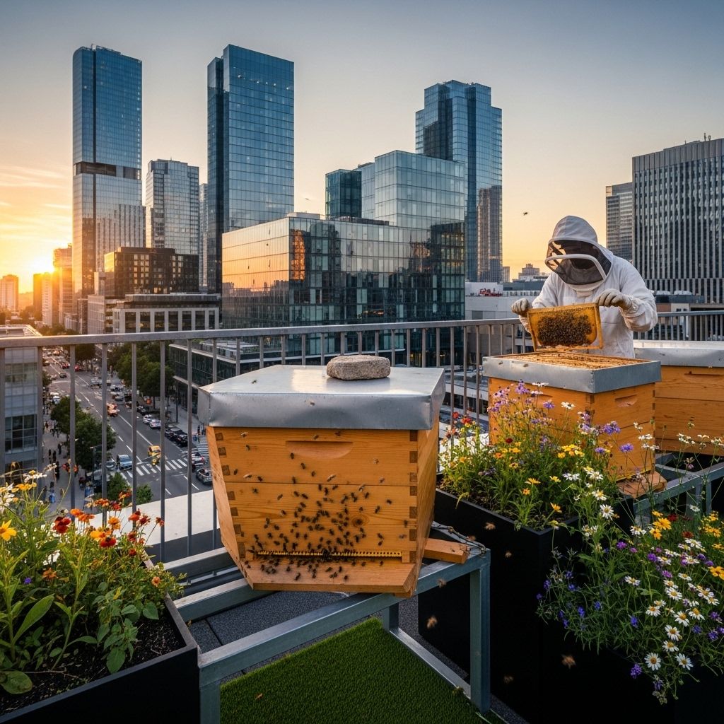 Learn all the essentials for starting and maintaining a rooftop beehive—from gear and legal issues to bee health and honey harvesting.