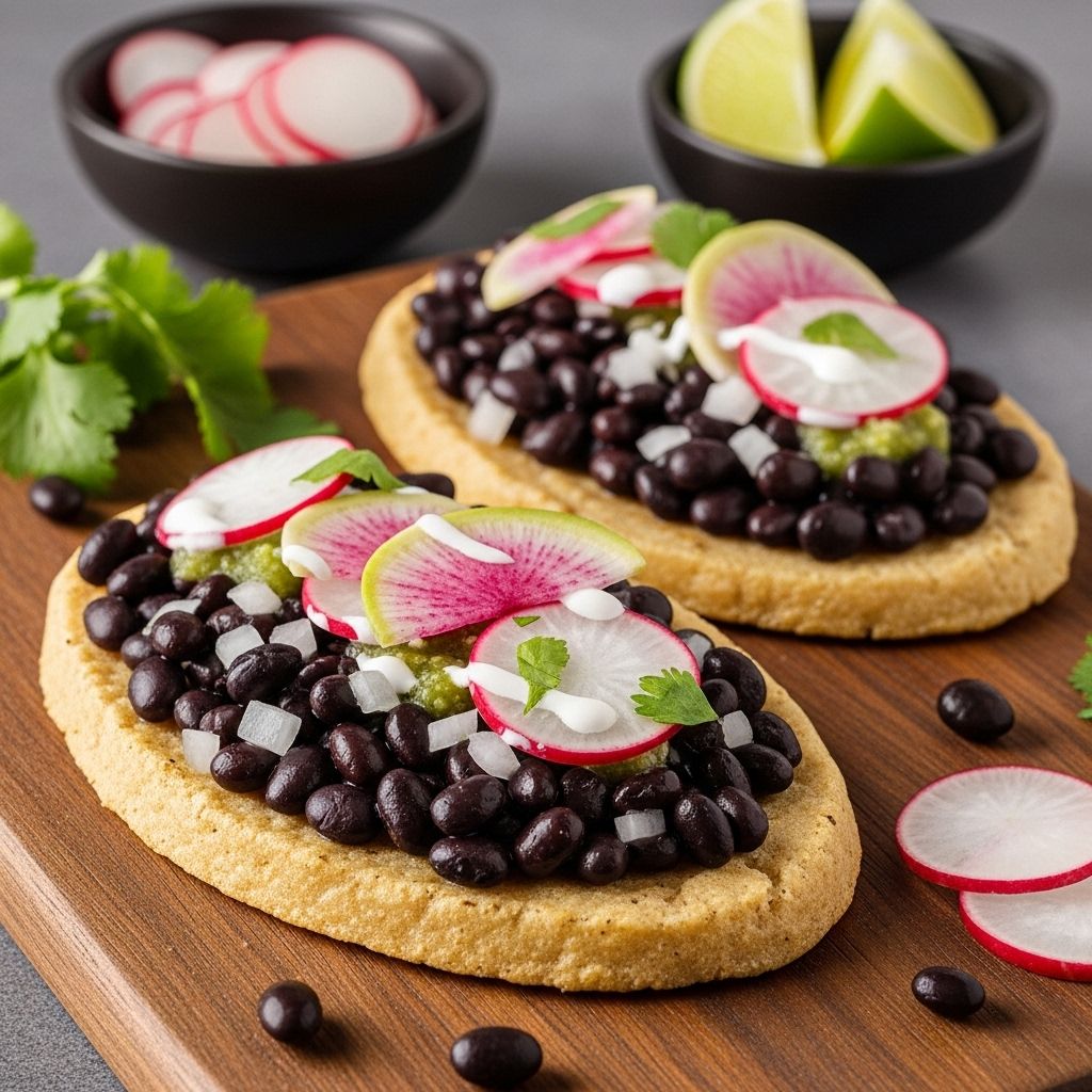 Homemade masa meets savory spread and crisp toppings for a memorable, mouthwatering treat.