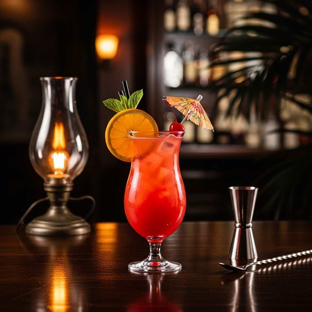 A spirited rum and fruit blend that captures New Orleans’ festive flair in every sip.
