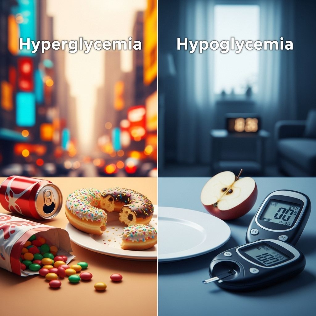Learn the differences, causes, symptoms, and management strategies for hyperglycemia and hypoglycemia, the two main blood sugar extremes in diabetes.