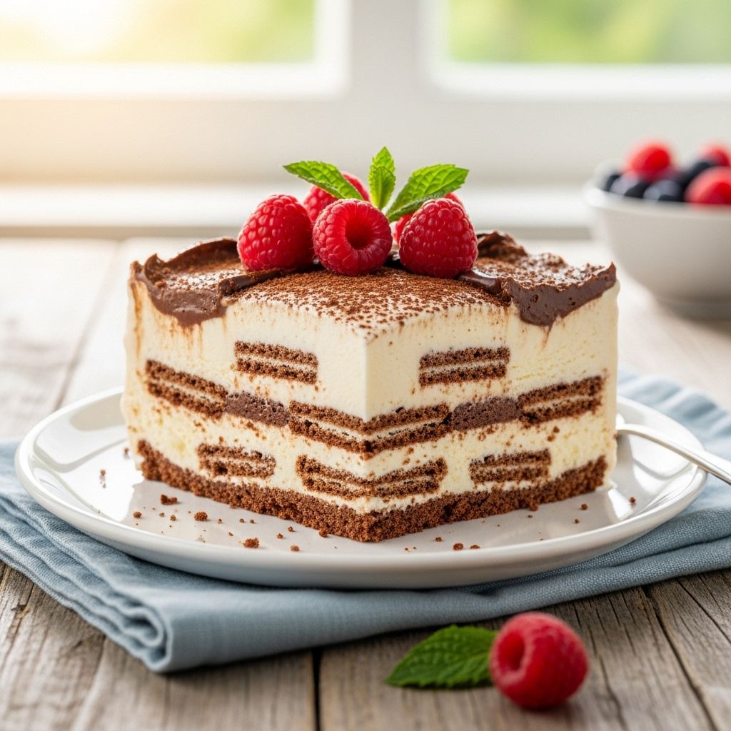 Layers of creamy filling and crunchy cookies come together in a vibrant frozen treat.