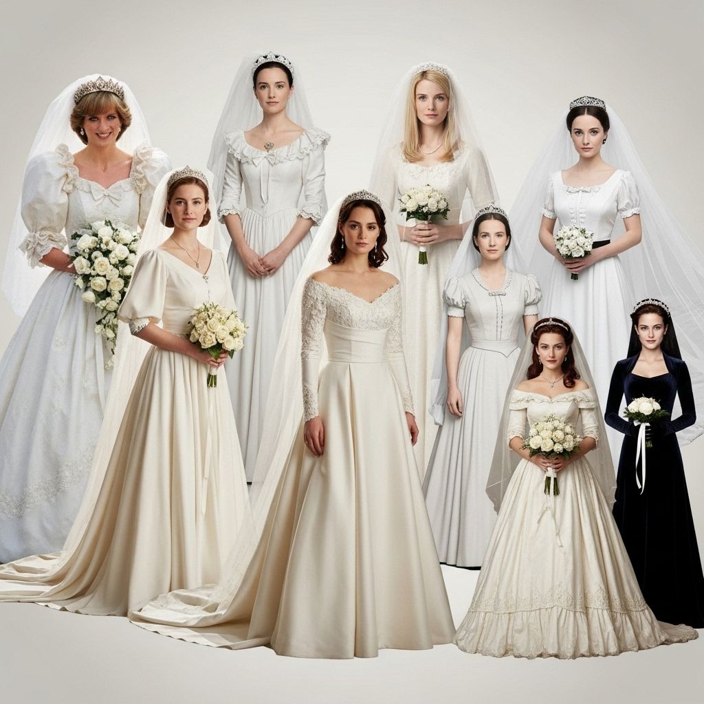 Step inside fictional weddings to reminisce about the most unforgettable bridal gowns from screen history.
