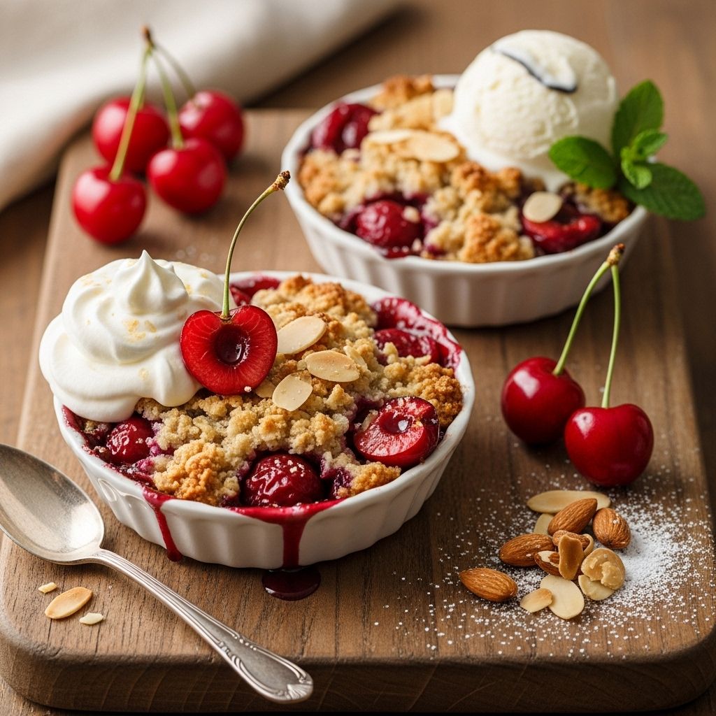 Individual Cherry Almond Crisps: The Ultimate Classic Dessert Warm, crunchy ramekin treats bring cozy comfort with every golden, fruit-filled bite.