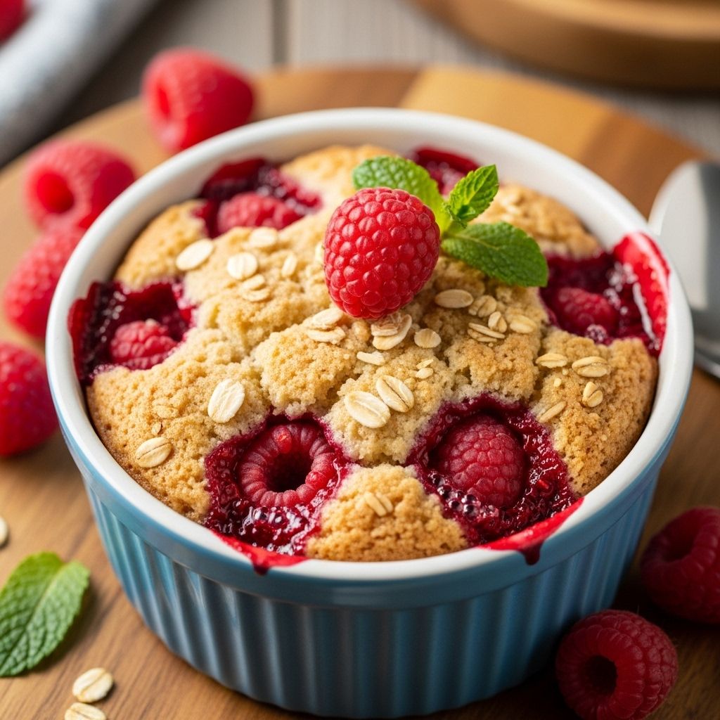 Each ramekin yields a golden-topped treat that marries tangy fruit and tender crumb.