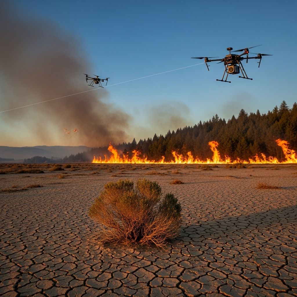 Innovative Solutions Combating Wildfires and Drought in California How tech-driven approaches, renewable energy, and biochar are transforming California’s fight against wildfires and drought.
