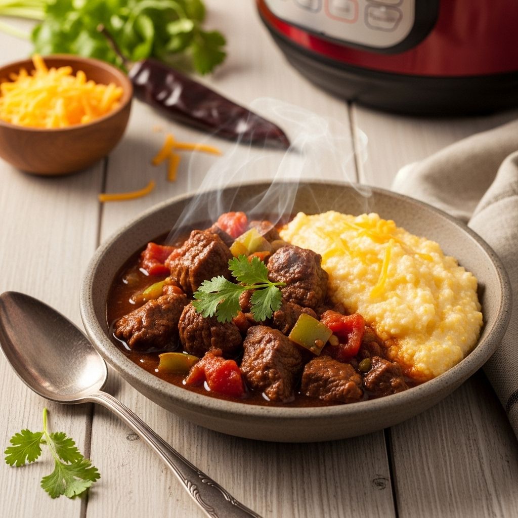 This pressure-cooked stew balances deep chili warmth with a luxuriously creamy base.